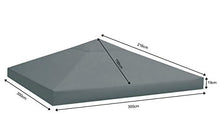 Quick-Star - Tetto di Ricambio per Gazebo, 3 x 3 m, Colore: Grigio