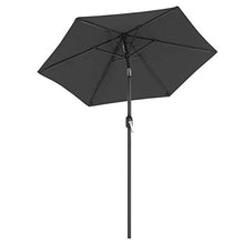 SONGMICS Ombrellone da Giardino di 2 m, Parasole con Protezione UPF50+, Palo e Stecche in Metallo, Inclinabile, Base Non Inclusa, per Terrazzo Balcone Esterno, Grigio GPU202G01