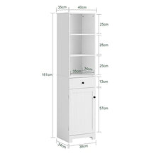 SoBuy Mobile alto Colonna bagno salvasapzio con cassetto e armadietto L40*P35*A161 cm BZR17-W