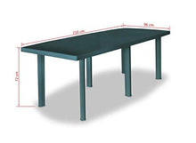 Tomaino Tavolo da Giardino allungabile in plastica con Foro per ombrellone (Verde)