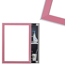 WSJ Armadietto del Bagno Armadietto a Specchio Armadietto a Muro Contenitore per Specchio per gabinetto a Specchio (Colore: Bianco, Dimensioni: a Sinistra), Rosa,