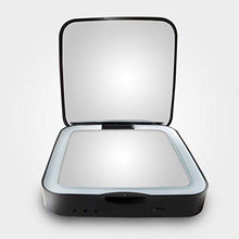 Bradoner Nuova Luce A Doppia Faccia Pieghevole A LED Portatile Specchio Portatile Ricarica Tesoro Specchio for Il Trucco ABS Nero Specchio di Bellezza Lente d'Ingrandimento Luce Notturna