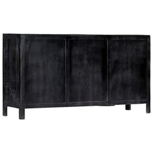 vidaXL Credenza Armadio Madia Resistente Solida Robusta Durevole Elegante Pratica Rustica di Tendenza Nera 147x40x80 cm Legno Massello di Mango