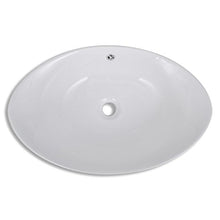 Roderick - Lavabo ovale in ceramica con troppopieno 59 x 38,5 cm