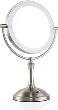 JKCKHA European Metal LED Specchio Desktop su Due Lati Specchio da Toilette HD Bellezza Specchio ingranditore a 360 ° a Rotazione Libera Specchio