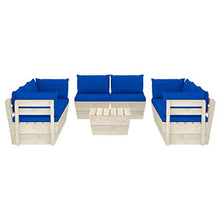 FAMIROSA Set Divani da Giardino su Pallet 9 pz con Cuscini Legno Abete-3658