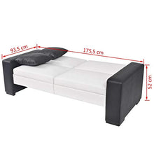 FAMIROSA Divano Letto con Braccioli in PVC Bianco Regolabile