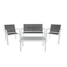 vandi Set da Giardino Divano Poltrone e Tavolino in Metallo Missouri