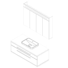 FACKELMANN - Set di mobili da bagno Stanford, 3 pezzi, con mobiletto da appendere e lavabo da appoggio, 110 cm e armadietto a LED