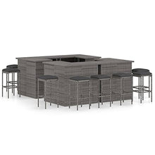 vidaXL Set Bar da Giardino 16 pz con Cuscini in Polyrattan Grigio