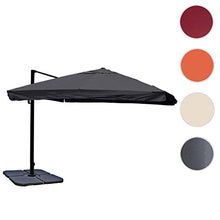 Mendler Ombrellone Parasole HWC-A96 3,5x3,5m Alluminio con Volante Antracite con Base