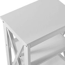 LMYTech con 2 comodini, con Ripiani a 3 Strati a Forma di X, per Soggiorno e Camera da Letto, comodini Bianchi