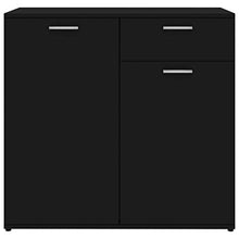 XHCP Credenza, Comodino, Comodino, cassettiera per la casa Soggiorno Camera da Letto Bianco Lucido 80x36x75 cm truciolare