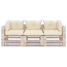 vidaXL Divano da Giardino Pallet 3 Posti con Cuscini in Legno di Pino