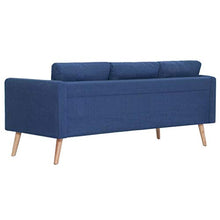 Tidyard Divano 3 Posti in Legno e Tessuto 168 x 70 x 73 cm | Blu