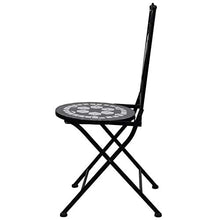FAMIROSA Set Bistrò 3 pz con Mosaico in Ceramica Nero e Bianco