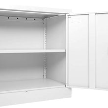Armadietto a 2 ante in acciaio bianco con serratura, altezza 73 cm