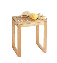 WENKO Sgabello da bagno Norway - legno di noce, Legno Noce, 40 x 46 x 30 cm, Noce