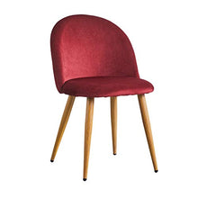 OFCASA Set di 2 Sedie da Pranzo in Velluto Sedie da Cucina Imbottite con Gambe in Metallo Moderne Mobili Rosso