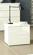 COMPOSAD | Comodino della Linea PRIVILEGIO con 2 Cassetti senza Maniglie, Comodino Bianco Camera Da Letto, Dimensioni (LxAxP) 55x44x44 cm, Bianco Laccato, Made in Italy