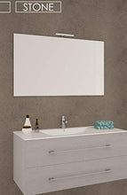 Mobile Bagno Composizione Completa: Base LAVABO 2 CASSETTI AMMORTIZZATI- LAVABO Integrale in Ceramica- Specchio con Profilo Cromo Lucido - Lampada LED da 30 CM Misure 60X60X45 (Noce Nordico Scuro)