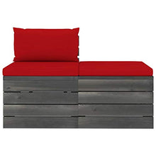 FAMIROSA Set Divani da Giardino su Pallet 2 pz con Cuscini Massello Pino-1677