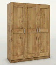 moebelstore24 Tomi - Armadio a 3 ante, in rovere massiccio oliato