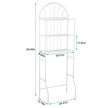 Ripiano per WC in Ferro, Ripiano Lavatrice Ripiano per WC a 3 Ripiani Sopra, Ripiano per Bagno, Mobile per Lavatrice Bagno Bianco, Contenitore per WC Mobili Angolari Bagno - 176,5 x 62 x 33,5 cm