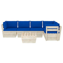 FAMIROSA Set Divani da Giardino su Pallet 6 pz con Cuscini Legno Abete-3574