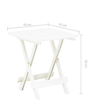 E E-NICES Tavolo da Giardino Pieghevole Bianco 45x43x50 cm in Plastica
