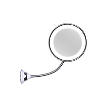 Dynamovolition LED ingrandimento Regolabile con Ventosa allunga Tubo Specchio cosmetico 10x Touch oscuranti specchi-Argento
