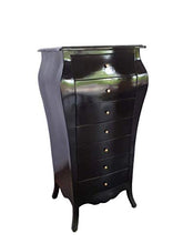 Louises Barock Rokoko - Cassettiera in stile antico, colore: nero, altezza 144 cm