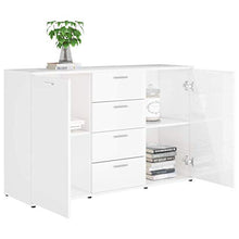 XHCP Credenza, Comodino, Comodino, Mobile Laterale per Soggiorno Camera da Letto Camera da Letto Nero Lucido 120x35,5x75 cm truciolare