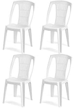 Tomaino Sedia da Giardino in plastica Senza braccioli impilabile Set 4 Pezzi