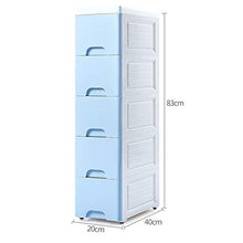 Comò e cassettiere Cassettiera Armadietto portaoggetti Armadio portaoggetti Scaffale da Cucina Armadio Laterale Stretto Armadio Laterale a 5 Strati (Color : Blue)