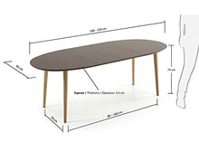 Kave Home - Oqui Tavolo allungabile Ovale 140-220 cm Marrone