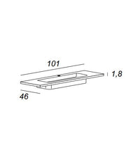Mobile bagno sospeso moderno Glass rovere,cm 100,specchio led,lavabo e 2 colonne