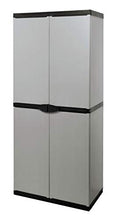 Adventa Armadio in Resina con Ripiani 2 Ante, (Interno/Esterno), Grigio Nero, 68x39,5x168