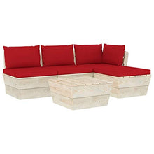 FAMIROSA Set Divani da Giardino su Pallet 5 pz con Cuscini Legno Abete-3462