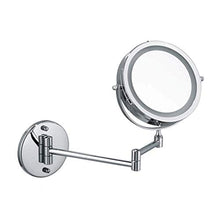 CENPEN, specchio per il bagno, specchio da trucco con ingrandimento a LED a doppio lato, ingrandimento regolabile 5x, specchio cosmetico a LED da parete, rotazione a 360°, luce Vanity Mirro