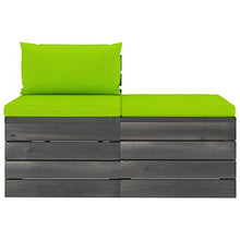 FAMIROSA Set Divani da Giardino su Pallet 2 pz con Cuscini Massello Pino-1682