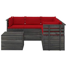 vidaXL Set Divani da Giardino su Pallet 6 pz con Cuscini Massello Pino