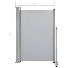 mewmewcat Tenda da Sole Laterale Retrattile 120 x 300 cm Grigia