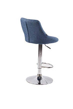 CLP 2x Sgabelli Design Lazio In Tessuto I Sedie Cucina Girevoli E Regolabili 83-104 CM Con Poggiapiedi, Colore:blu