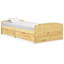 vidaXL Giroletto con 2 Cassetti in Pino Massello 90x200 cm