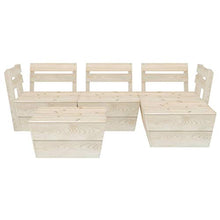 FAMIROSA Set Divani da Giardino su Pallet 5 pz in Legno Abete Impregnato-3715