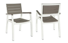 Keter Harmony - Set di 2 sedie impilabili per interni ed esterni, per sala da pranzo e intrattenimento, 2 pezzi, cappuccino e bianco