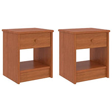 vidaXL Comodini 2 pz Marrone Miele 35x30x40 cm in Pino Massello