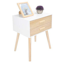HYM Camice da Comodino in Legno Moderno da Notte in Legno con 2 Cassetti Comodino per Camera da Letto per La Casa