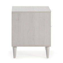 VS Venta-stock Comodino Koln 2 cassetti Color Bianco/Legno, 45 cm (Larghezza) 40 cm (profondità) 51,4 cm (Altezza)